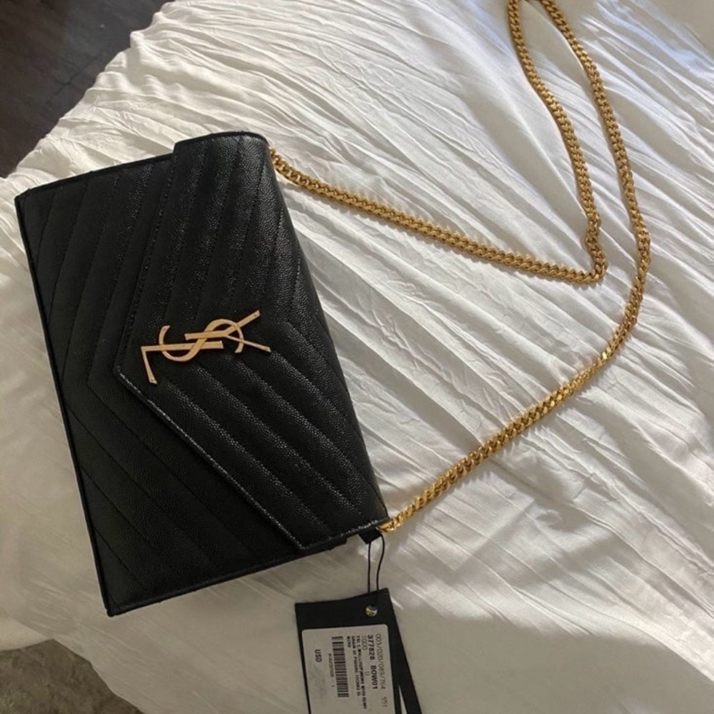 Yves Saint Laurent Black Quilted Leather Chain Bag